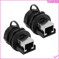 TARSUR 2PCS RJ45 Adapter, Waterproof IP67 RJ45 Connector, Durable RJ45-180° Waterproof Coupler CCTV 