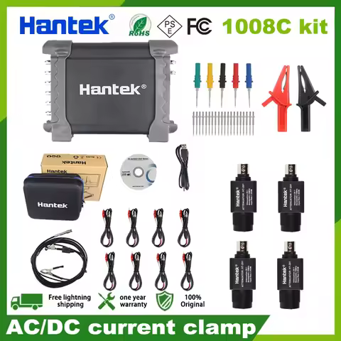 Hantek 1008C Automotive Oscilloscope with Passive Attenuator HT201 HT25 Auto PC Storage USB 8 Channe