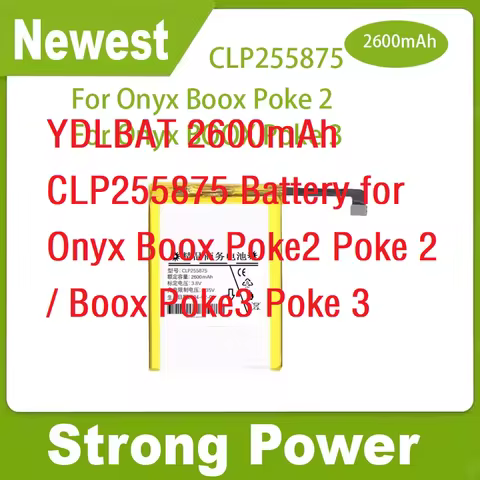 YDLBAT 2600mAh CLP255875 Battery for Onyx Boox Poke2 Poke 2 / Boox Poke3 Poke 3