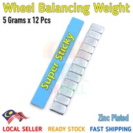 Wheel Balancing Weight (12*5g per strip) With High Quality Double Tape / Balance Wheel Tyre Sport Rim Lead Tayar