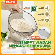 Rice Washing Filter Fruit Vegetable Strainer Basin Container Multipurpose Washing Place Sieve and St