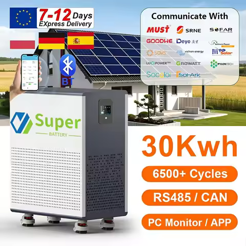 LiFePO4 48V 600Ah 30Kwh Battery Pack 6500+ Cycles Bluetooth BMS Solar AKKU 51.2V 300Ah 15Kwh 100Ah 5