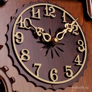 Han Shi Creative Solid Wood Cuckoo Clock Light-Controlled Time Telling Pendulum Clock Living Room Si