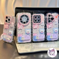 3D DIY Cute Puppy Doll Casing+Mirror Mracket For IPhone 13 16 15 14 12 11 Pro Max For Apple 11 IPhon