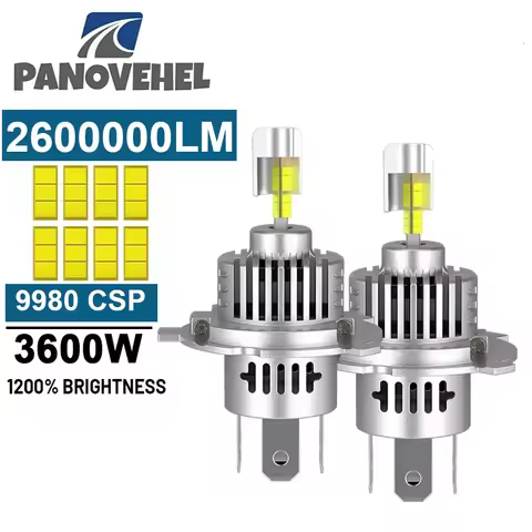 Headlight H4 LED Bulb PANOVEHEL H7 LED Headlight Bulb 4 Side CSP LED Mini H4 H11 9005 9006 HB3 HB4 9