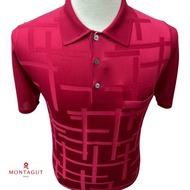 Montagut Men's Short-Sleeve Polo T-Shirt in Fil Lumiere With Pattern 100% Polyamide Made in Portugal