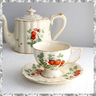 Y3(DKCZ) French Retro Teapot Coffee Cup Set Gold Edge Cup Saucer Flower Big Teacup English Afternoon