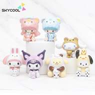 7pcs/set Cute Popular PVC Figure Toys Anime for Sanrio Action Figures Anime Sanrio Hug Little Buddy'