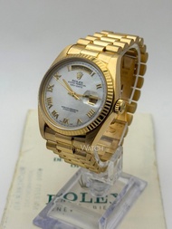 Rolex 18038 完美貝殼羅馬面DayDate 18K 有紙