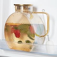 OneDream Glass Pitcher with Lids for Fridge Door, 2.5l/84oz Large Iced Tea Pitcher with Handle, Boro