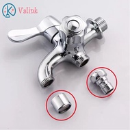 Stainless Steel Double Tap Multifunctional Water Tap Two Way Faucet Double Handle Bathroom Garden Ke