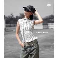 Stretched SYDNEY Top - Women's Polka Dot Waist Top Girly Polkadot