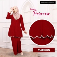 By Melia Design Baju Kebaya Moden Sulam Biku Cotton Premium Baju Lace Maroon Hitam Cream Lilac Plus size
