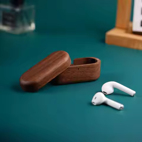 Walnut Protective Case For Technics EAH-AZ100 Solid Wood Earphone Case Wireless Bluetooth Headphone 