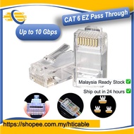 RJ45 EZ Pass Through Design Modular Plug Connector CAT 6 (50 or 100 pcs)