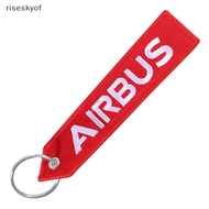 riseskyof 1Pc Airbus Keychain Phone Straps Embroidery A320 Aviation Key Ring Chain for Aviation Gift Strap Lanyard for Bag Zipper Nice