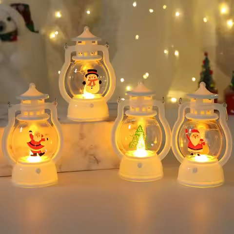 Christmas Ornaments 2025 New Year's Halloween Goods Battery-operated Gift Santa Claus Candle Warm Li