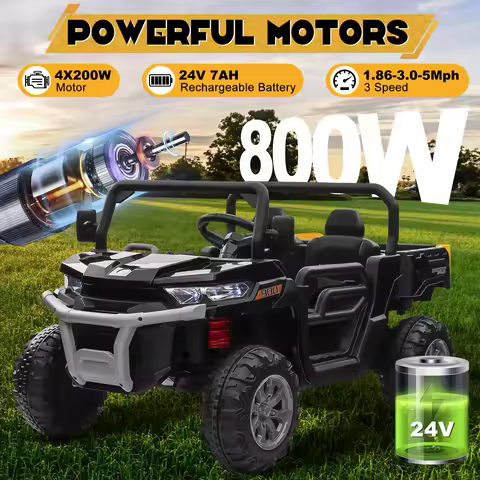 24V Ride on Dump Truck, 2 Seater Kids UTV Electric Car w/2.4G Remote Control, 4 Wheeler, Bluetooth M