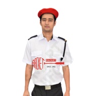 Security Guard White Short Sleeve Uniform or Baju Putih Pengawal Keselamatan