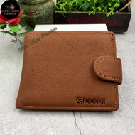Rush Rider Cow Leather Wallet Men Button Closure Short Wallet Dompet Kulit Lelaki