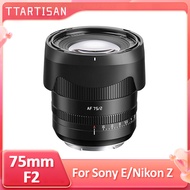 TTArtisan 75mm f2 AF Full Frame Prime Focus Autofocus Portrait Camera Lens For Sony E Nikon Z L Moun
