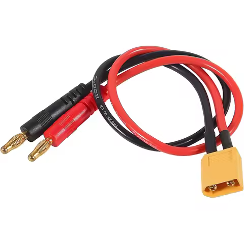 XT60 Charging Cable,Connector Plug to 4mm Banana Connector Adapter Charger 14AWG 30CM Cable Connecto
