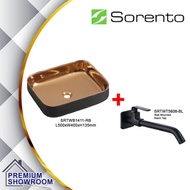 (Combo Set) SORENTO Top basin SRTWB1411-RB Black Rose Gold Basin With Black Wall Mounted Basin Cold 