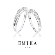 EMIKA 18k ทองคำขาวชุบแหวนคู่ 2 ชิ้นชุดแหวนคู่ High End เปิดแหวนปรับได้ แหวนคู่ของขวัญวันครบรอบของขวัญวันวาเลนไทน์