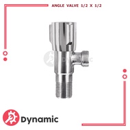 Bathroom Water Inlet Stainless Steel 1-Way Angle Valve 1/2 NPT ( 20mm ) High Quality Chrome Finish Angle Valve