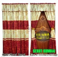 Gorden Jendela / Pintu Hordeng Poni Serut Belah 2 Layar Ukuran 100 x 200 Cm