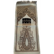 Travel Prayer mat purse car plane kids personal lightweight head tassels makkah kaba white 30inches 