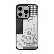 【iPhone14系列】手機套【iPhone 14 Pro Max;水滴格紋線條兔子】甜美可愛少女手機殼 蘋果手機殼 iPhone手機殼