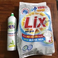 Bột giặt lix hương nước hoa 5.5kg tặng kèm nước lau sàn 1Kg