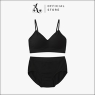 [ KHAEFASHION ] - (BR076) Bra Set BH+CD Women 1 Set Underwear BH Foam Plain Panties