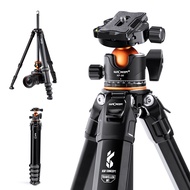 K&amp;F CONCEPT Portable Camera Tripod Stand Aluminum Alloy 177cm/70inch Max. Height 15kg/33lbs Load Capacity Photography Travel Tripod Carrying Bag for DSLR Cameras Camcorder