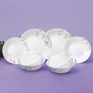 Corelle Monteverde San Jose ชามและจานเซรามิก 8 ชิ้น อาหารเย็น เครื่องล้างจาน ตู้เซฟ