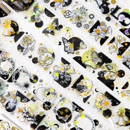 PET Journal Tape Laser Gold Tape Dream Stars & Fireflies Series DIY Decorative Base Collage Material