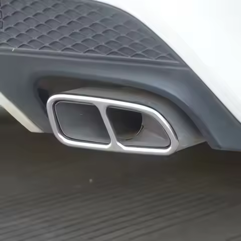 Car Stainless Steel Tail Throat Exhaust Pipe Muffler Tip Cover Trims For Mercedes Benz CLA SLK C117 