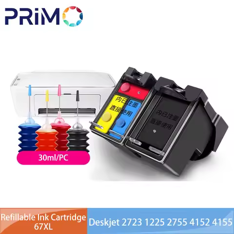 67XL 67 XL Refillable Ink Cartridge for HP67 for HP Deskjet 2723 2752 2774 1225 6020 6052 6055 6420 