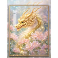 Auspicious Golden Dragon Cross stitch set   Cross stitch kit  Cross stitch pattern 2024 New Style Thread Embroidery Living Room High-End Zodiac Year of the Dragon Embroidery Handmade