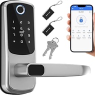 [Same Day Delivery] Wooden Door Fingerprint Lock Household Door Lock Semi-Automatic Lock Combination Lock Entry Door Combination Lock