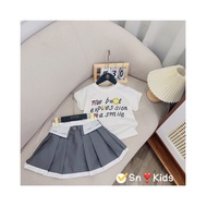 Set áo The best + cv xếp ly cho bé gái