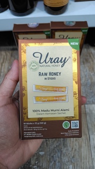 Madu Uray Natural Honey 10 Sticks Sachet | Madu Uray Raw Honey 10 Sachet | Madu Uray 10 Sachet Origi