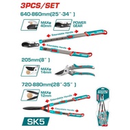 TOTAL กรรไกรตัดกิ่งไม้ + กรรไกรตัดหญ้า 3 ตัวชุด รุ่น THT1593301 [ Combo Set ]
