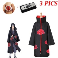 vb 3 Cái/bộ Naruto Trang Phục Akatsuki Cloak Áo Choàng Hóa Trang Sasuke Uchiha Trang Phục Hóa Trang