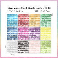 Sticker chữ cái Tiếng Anh Hotis alphabet dán trang trí sổ tay thiệp chúc