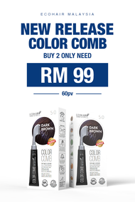 Ecohair Dark Brown 5.0 Color Comb Hair Dye | Herbal Hair Color | Instant Grey Hair Coverage | Easy C