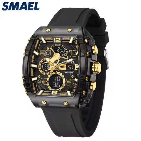 SMAEL Brand 8109 New electronic watch fashion square dual display waterproof luminous Multi-color Fo
