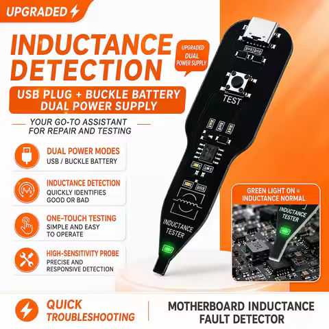 Portable Inductor Tester Electromagnetic Detection Non-Contact SMD Inductance Checker LED Light Indi