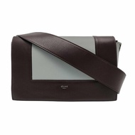 CELINE FRAME 中號 拼色牛皮單肩包斜背包 銀色五金